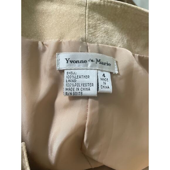 Yvonne Marie Suede Pants Size 4 Sand Beige Genuine Leather Western Slim Straight - Picture 4 of 8